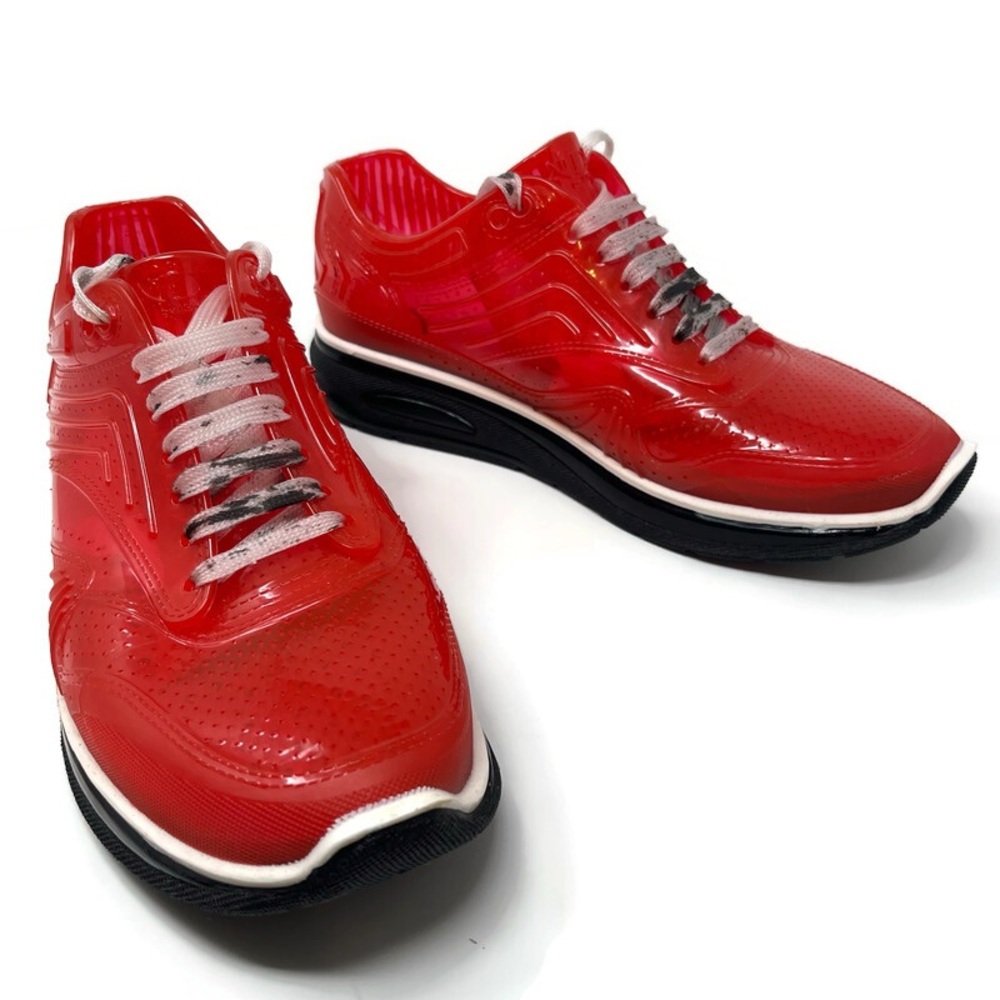AIRDP by Ishu+ Transparent Red Designer Sneakers | Italian Fashion Tech Shoes‎ - Picture 2 of 16